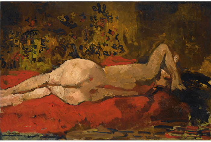 乔治·亨德里克·布莱特纳(George Hendrik Breitner)作品-躺着的裸体