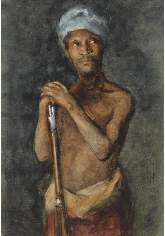 乔治·亨德里克·布莱特纳(George Hendrik Breitner)作品-一名印尼士兵