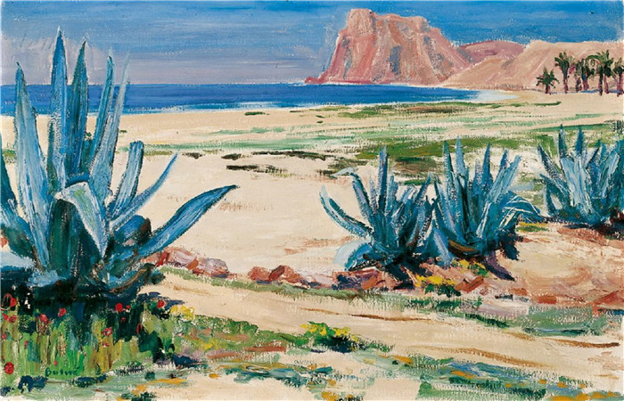 阿诺德·鲍威(Arnold Balwe)高清作品-西班牙海岸 Strand von Benidorm Span