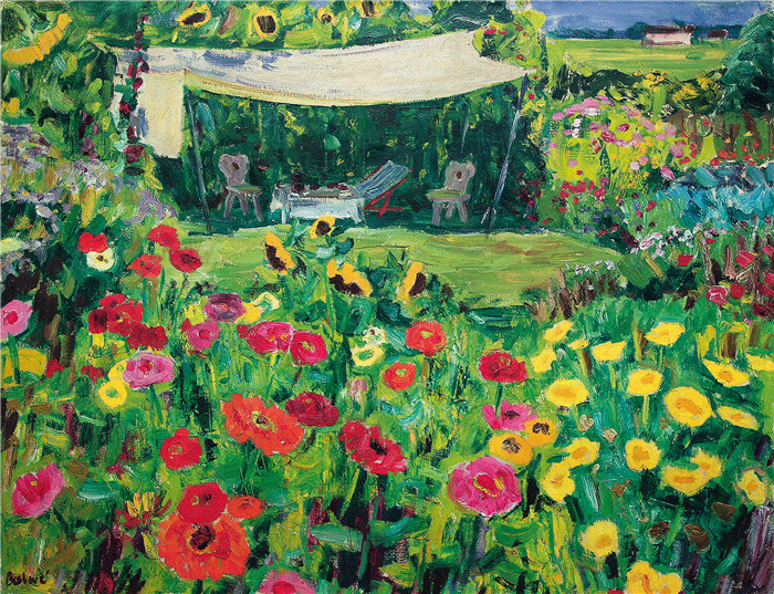 阿诺德·鲍威(Arnold Balwe)高清作品-花园 Garten am Haus Ol auf Leinwand