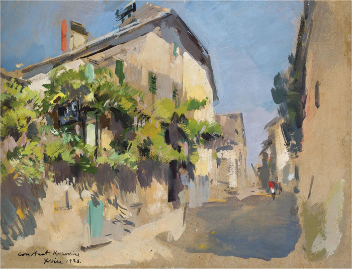 康斯坦丁 柯罗文(Constantin Korovin)高清作品-Yvoire的观点,1928年