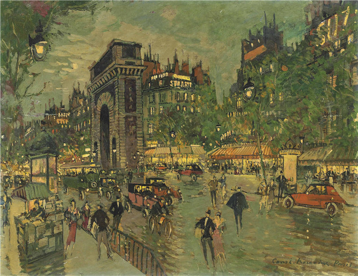 康斯坦丁·柯罗文(Constantin Korovin)高清作品-巴黎圣马丁门大街