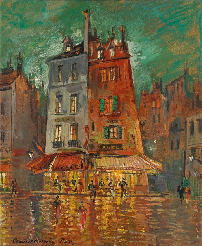 康斯坦丁 柯罗文(Constantin Korovin)高清作品-巴黎 Nachtliches Paris