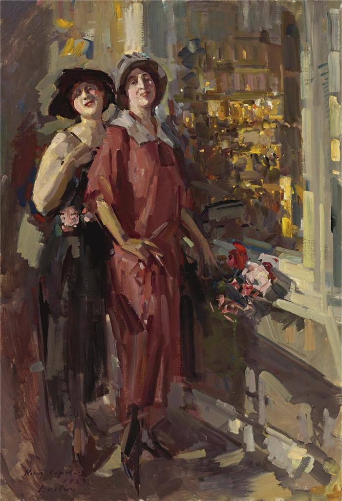 康斯坦丁·柯罗文（Constantin Korovin）高清作品-在窗口，1923年