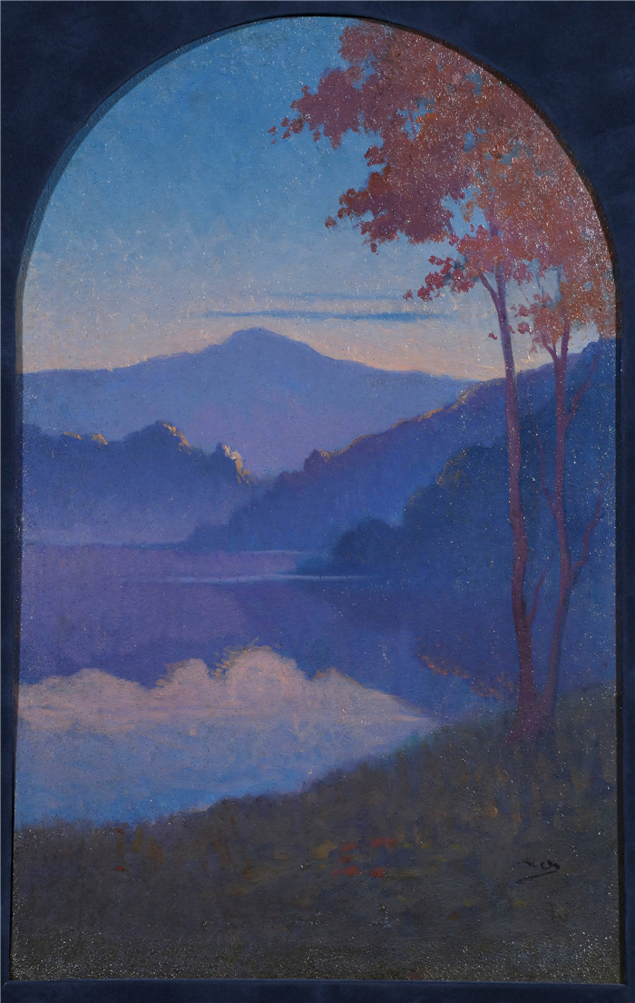 阿尔方斯·奥斯伯特(Alphonse Osbert) 高清油画-1900年《风景》