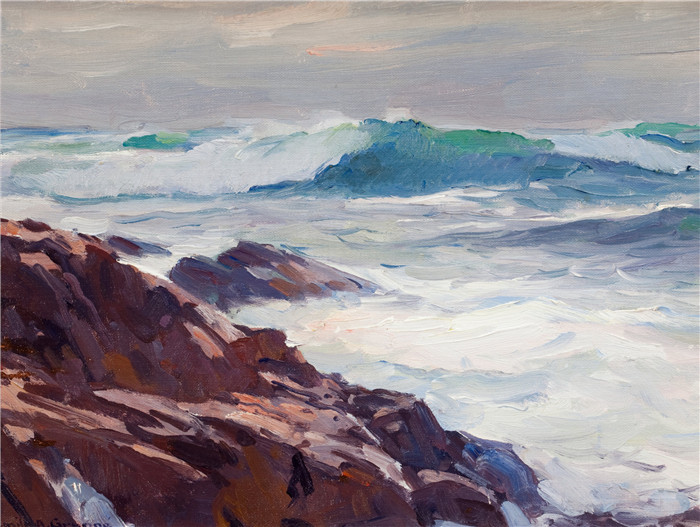 埃米尔·阿尔伯特·格鲁佩(Emile Albert Gruppe)高清作品-巴斯岩石 Bass Rocks