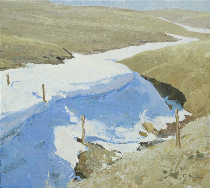 T·艾伦·劳森(T. Allen Lawson)高清作品-沉积物 January’s Deposit – study,2017