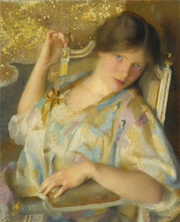 威廉·麦格雷戈·帕克斯顿(William McGregor Paxton)高清作品-坐着的女子