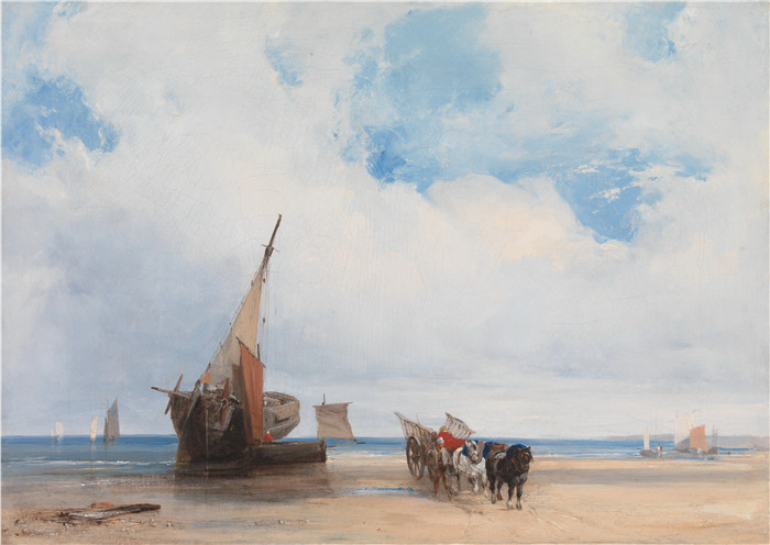 理查德·帕克斯·波宁顿(Richard Parkes Bonington)-搁浅船只