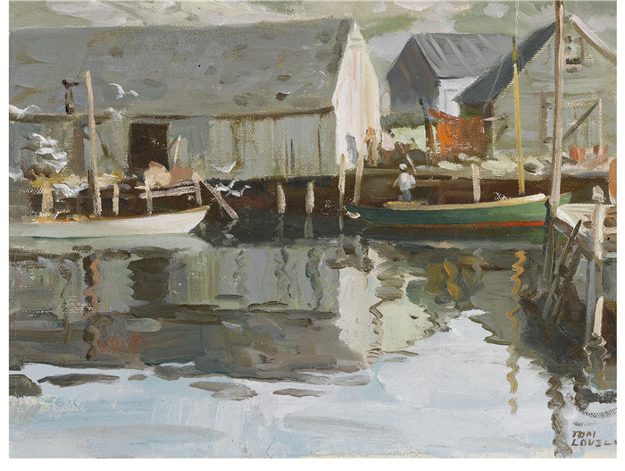 汤姆·罗威尔(Tom Lovell)高清作品-海滨村,Waterfront Village
