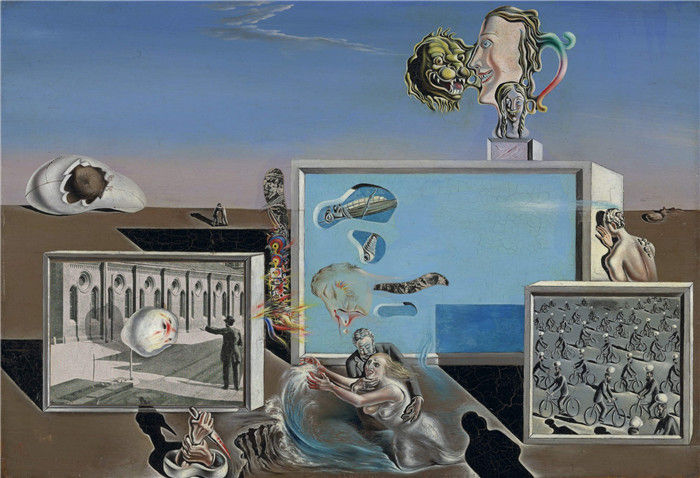 萨尔瓦多·达利 (Salvador Dali)高清-照亮的快乐(油画和拼贴) 1929