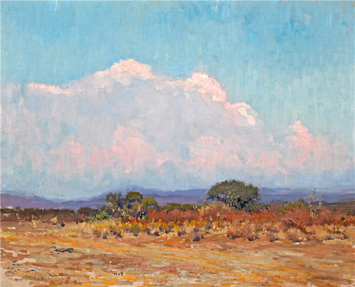 阿尔森•斯金纳•克拉克 (Alson Skinner Clark)高清作品-《阿罗约》In the Arroyo, 1923