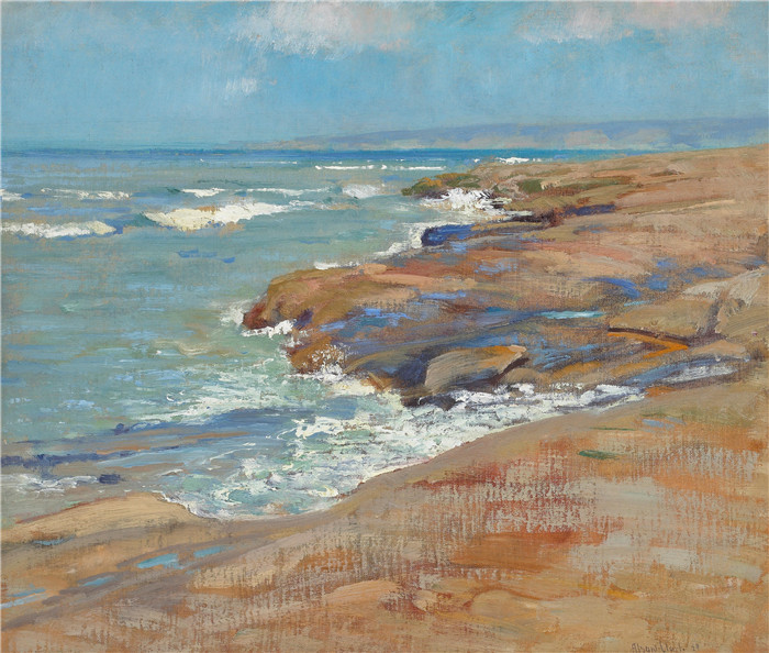 阿尔森•斯金纳•克拉克 (Alson Skinner Clark)高清作品-拉荷亚海岸风光