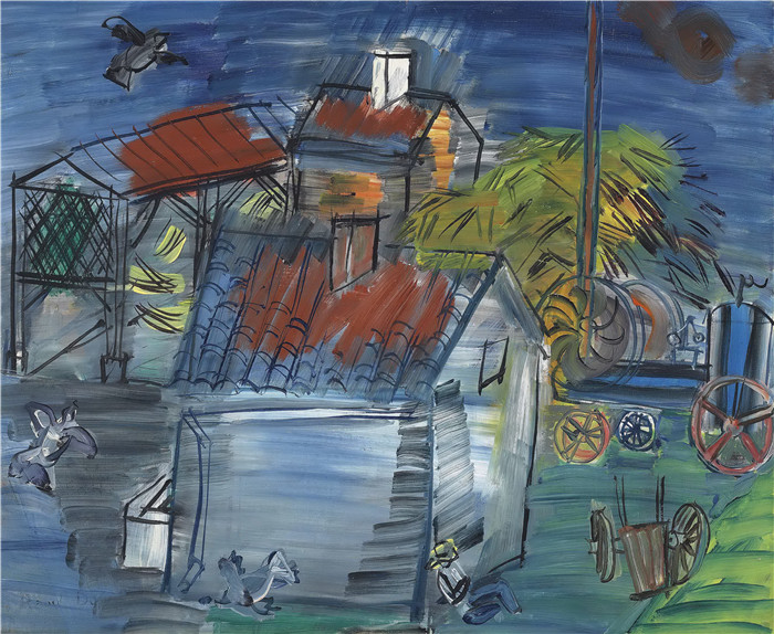 拉乌尔·杜菲(Raoul Dufy)高清作品-从车上卸下 depiquage a la charrette
