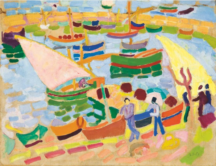 拉乌尔·杜菲(Raoul Dufy)高清作品-港口的帆船和船只