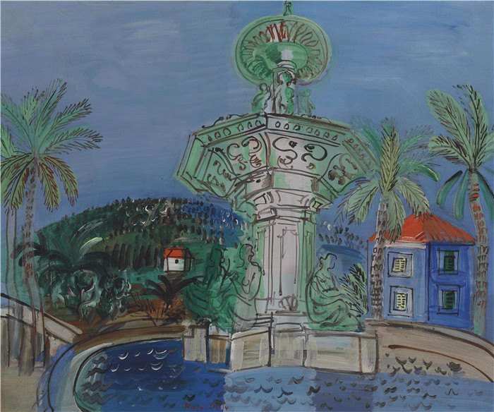 拉乌尔·杜菲(Raoul Dufy)高清作品-海雷斯喷泉