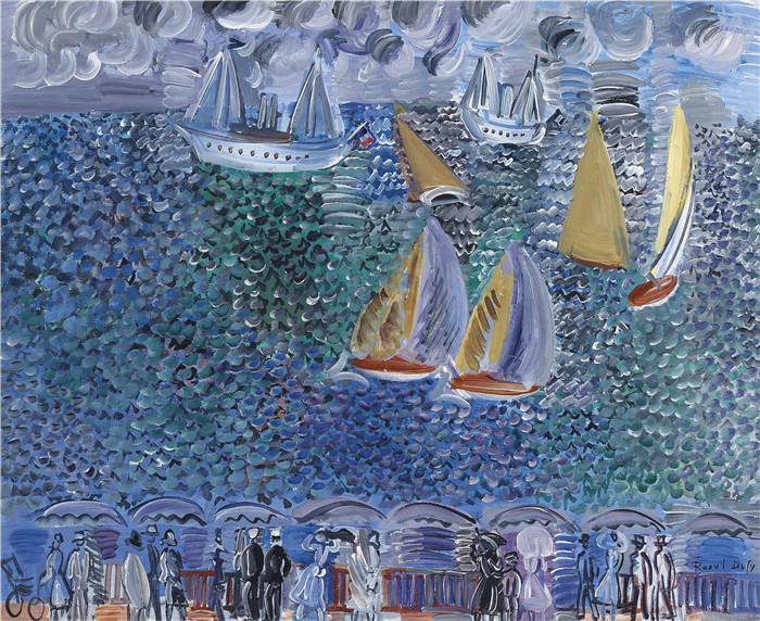 拉乌尔·杜菲(Raoul Dufy)高清作品-海边散步