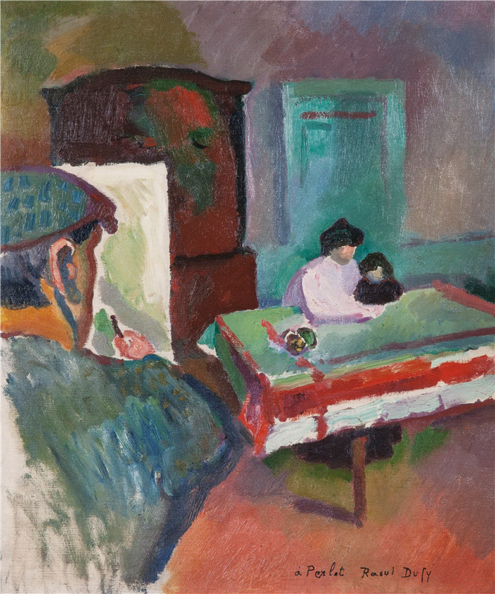 拉乌尔·杜菲(Raoul Dufy)高清作品-画家阿克西莱特和他的家人