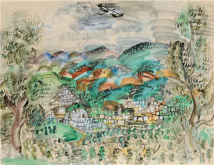 拉乌尔·杜菲(Raoul Dufy)高清作品-穆莱·伊德里斯Moulay Idriss, 1926