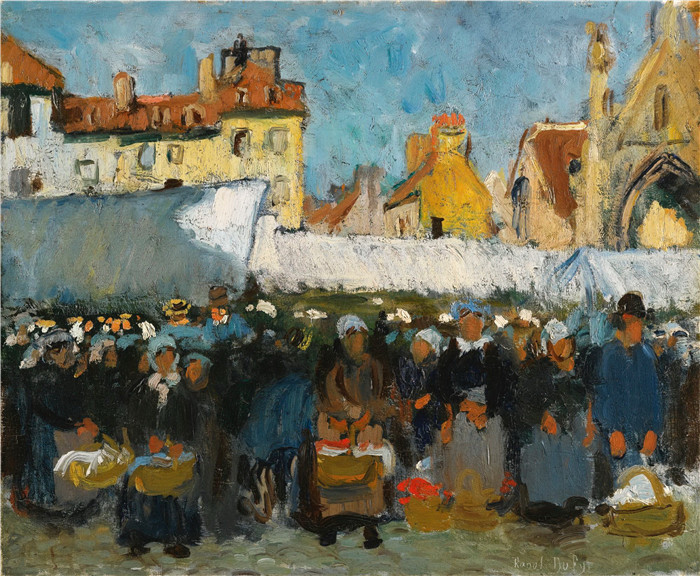 拉乌尔·杜菲(Raoul Dufy)高清作品-我们在法莱塞的市场
