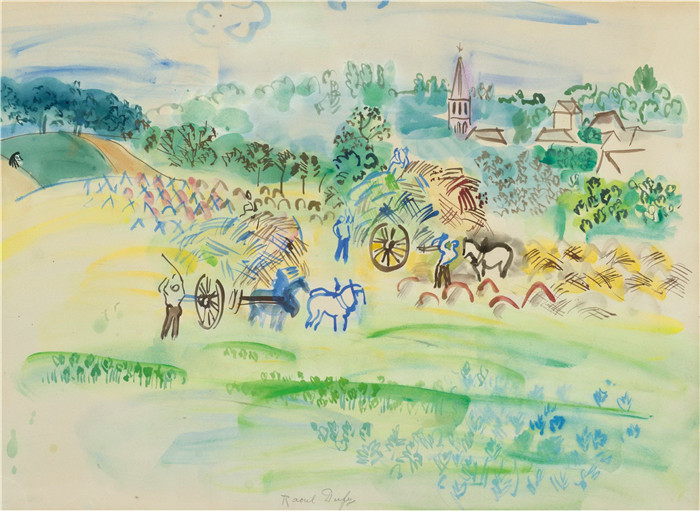 拉乌尔·杜菲(Raoul Dufy)高清作品-诺曼底的莫伊松