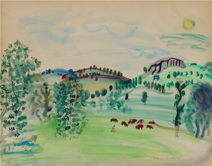 拉乌尔·杜菲(Raoul Dufy)高清作品-帕萨奇·达奥弗涅,拉布尔布尔