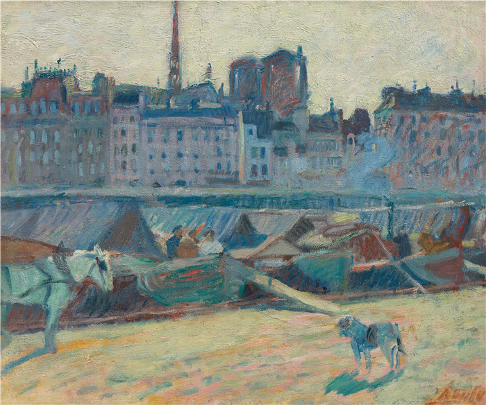 拉乌尔·杜菲(Raoul Dufy)高清作品-苹果市场Le Marché aux Pommes, 1904