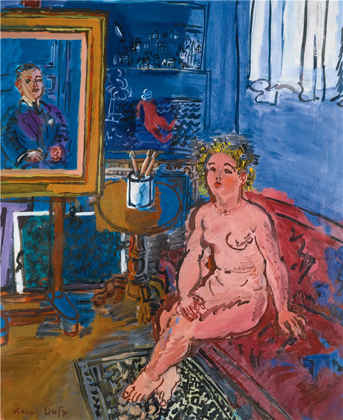 拉乌尔·杜菲(Raoul Dufy)高清作品-裸体Nu Dans Latelier Impasse De Guelma