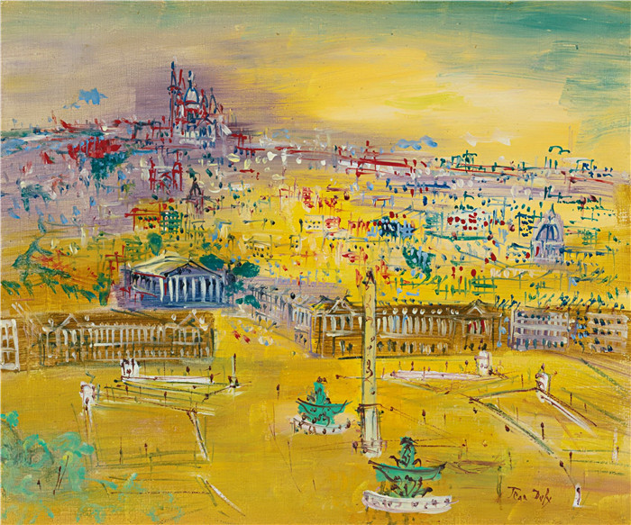 拉乌尔·杜菲(Raoul Dufy)高清作品-协和广场 Place De La Concorde