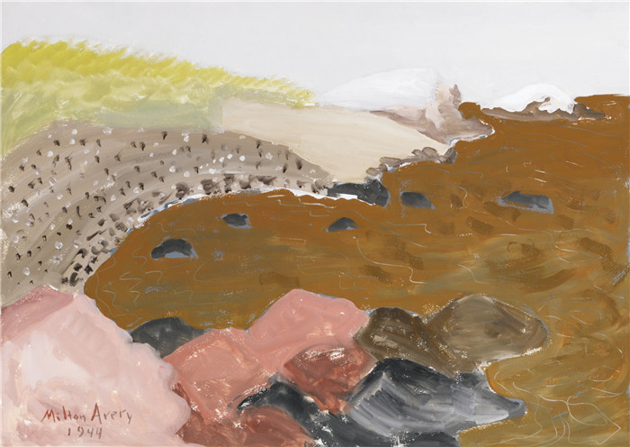 米尔顿·艾弗里（Milton Avery）高清作品-棕色的海