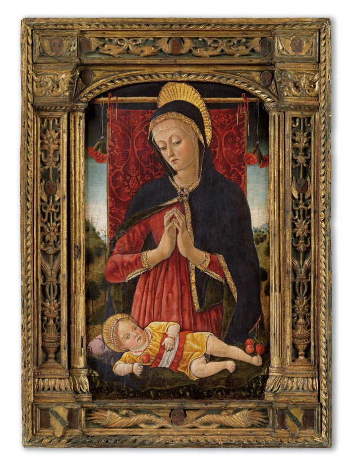 维托雷·克里维利(Vittorio Crivelli)高清作品-圣母崇拜婴儿耶稣
