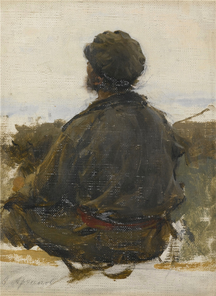 阿尔希波夫(Abram Efimovich Arkhipov)高清作品-一个坐着的男人