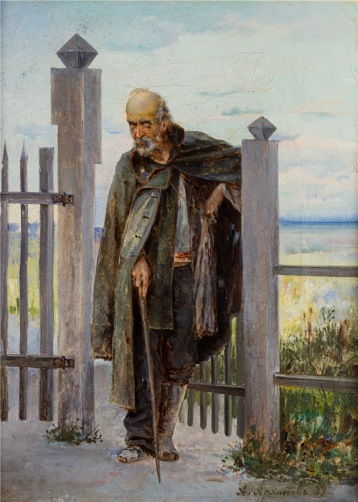 阿尔希波夫(Abram Efimovich Arkhipov)高清作品-乞丐肖像