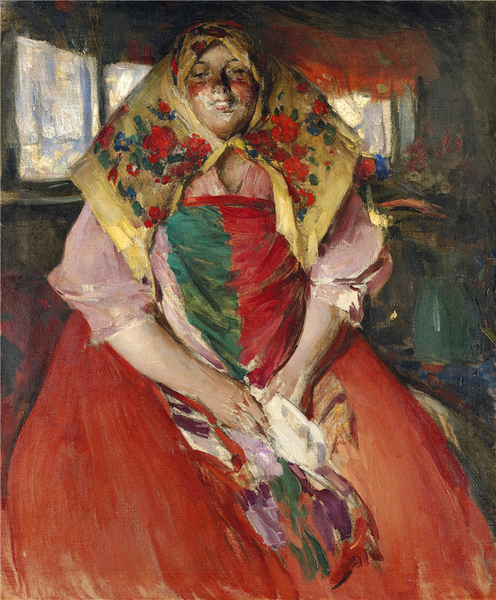 阿尔希波夫(Abram Efimovich Arkhipov)高清作品-农妇 Peasant Woman