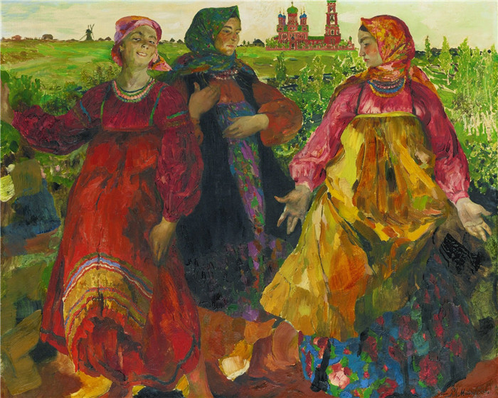 阿尔希波夫(Abram Efimovich Arkhipov)高清作品-三个女人Three Women