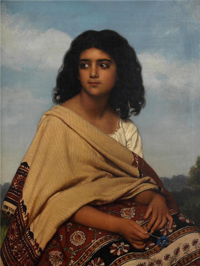 约瑟夫·范·莱里乌斯(Jozef Van Lerius)高清作品-莫扎,吉普赛女人