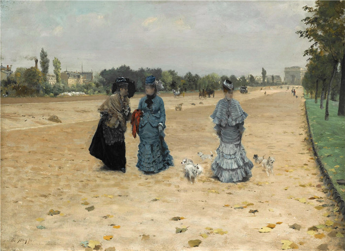 朱塞佩·德·尼蒂斯(Giuseppe De Nittis)作品-大道Avenue de Bois du Boulogne