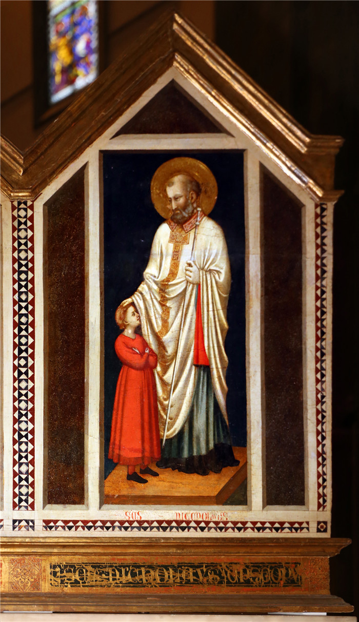 乔托·迪·邦多纳(Giotto di Bondone)高清作品-圣雷帕拉塔的波利普蒂奇Polittico di Santa Reparata, 1310 ca. 12 nicola