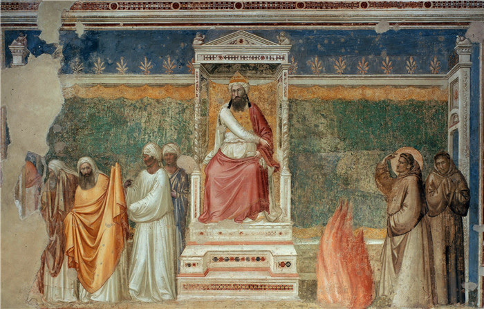 乔托·迪·邦多纳(Giotto di Bondone)高清作品-巴尔迪无伴奏合唱cappella bardi, la prova del fuoco 1328年
