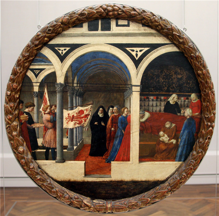 马萨乔(Masaccio)高清作品-按摩分娩下降desco da parto per una nobildonna fiorentina, 01