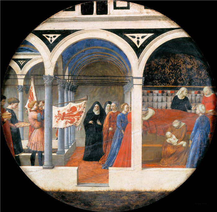 马萨乔(Masaccio)高清作品-帕托河下游 Desco da parto - ca. 1420 年