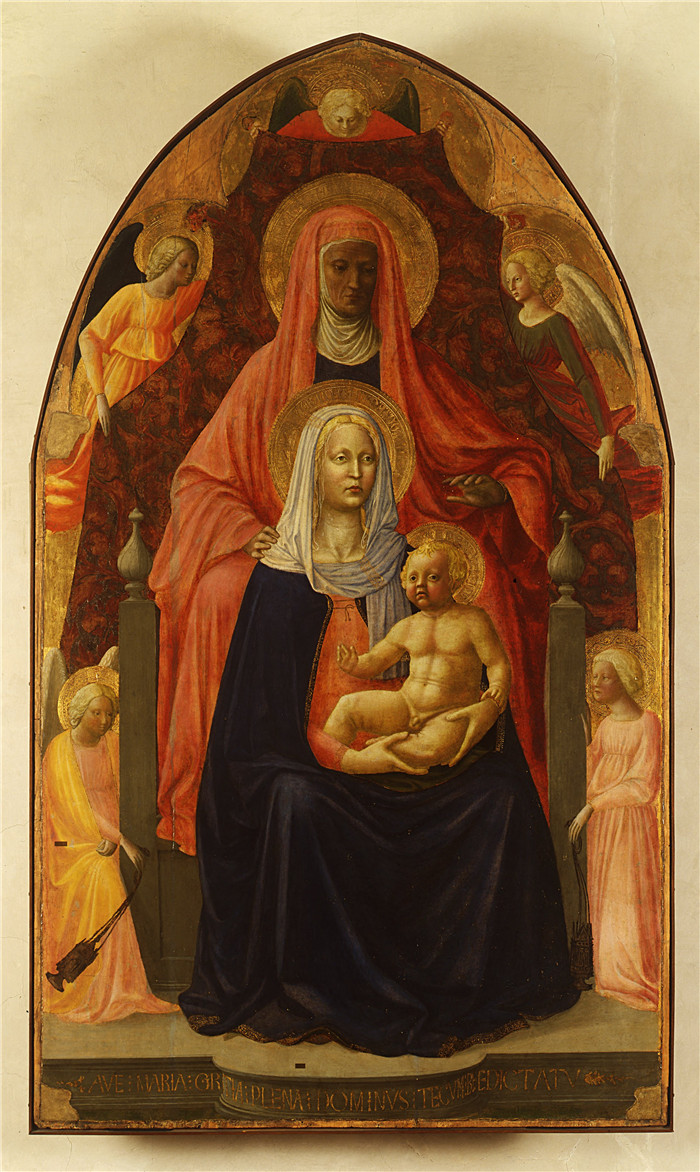 马萨乔(Masaccio)高清作品-圣安娜·梅特扎 Masolino Sant Anna Metterza