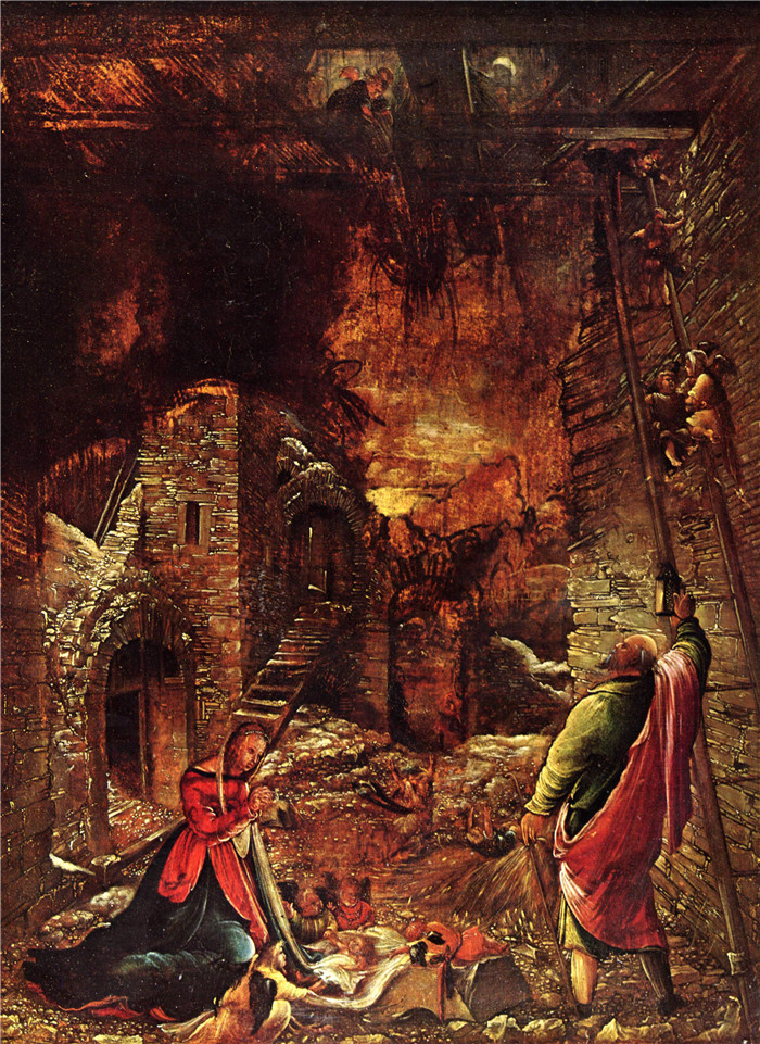 阿尔特多夫(Albrecht Altdorfer)高清作品-基督的诞生 Die Geburt Christi