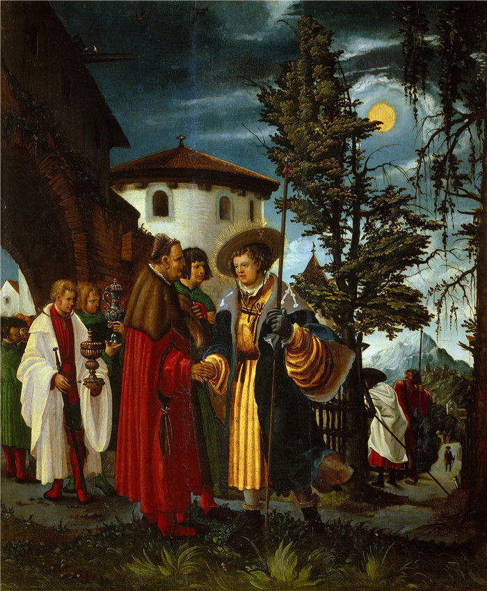 阿尔特多夫(Albrecht Altdorfer)高清作品-弗洛里安离开修道院