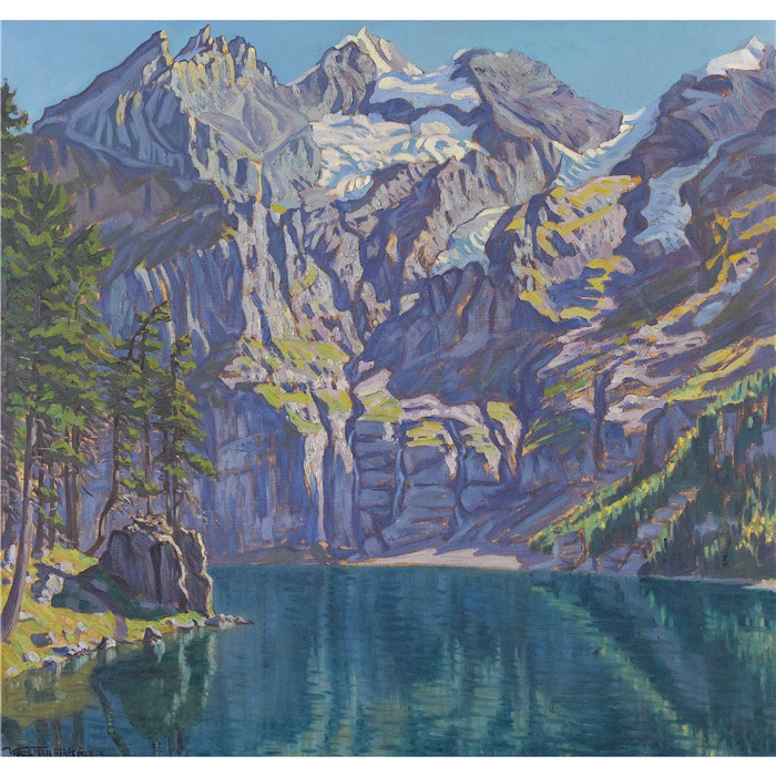 瓦尔德马· 芬克(Waldemar Fink)高清作品-奥希宁湖的秋天早晨 1928年