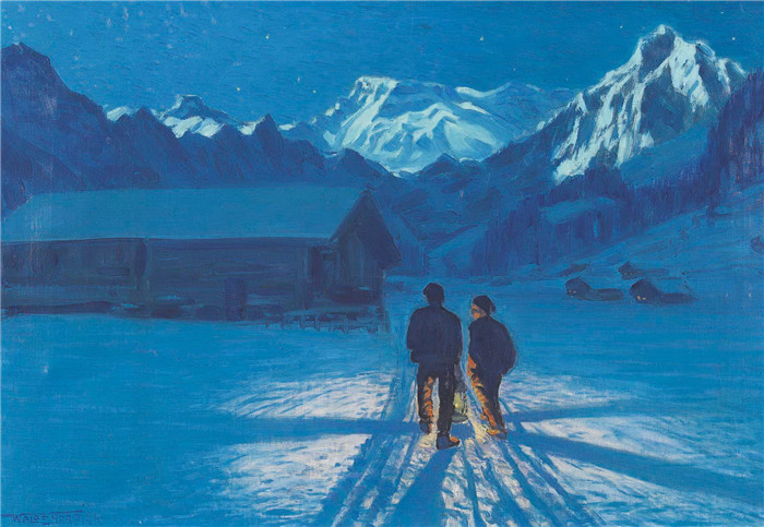 瓦尔德马· 芬克(Waldemar Fink)高清作品-回家的夜晚, 1941年