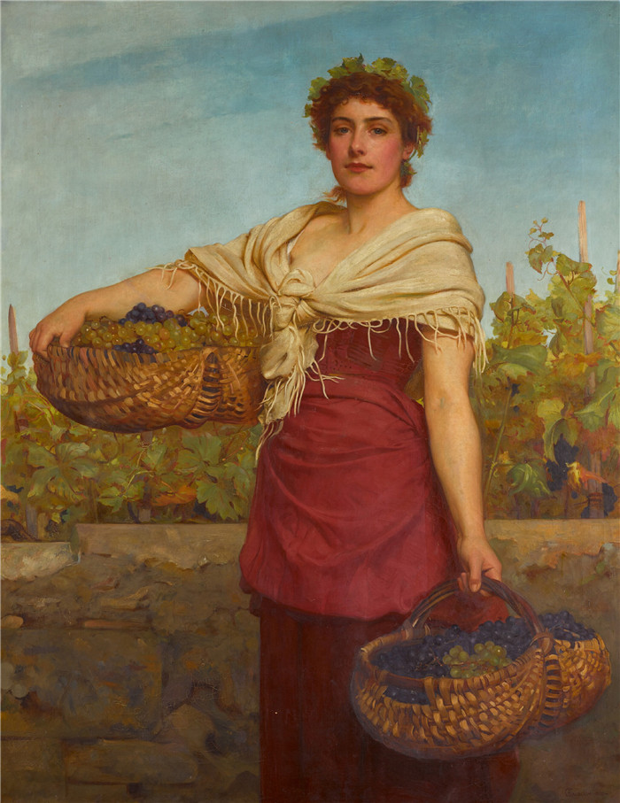 卡尔德隆( Philip Hermogenes Calderon)高清作品-葡萄藤The Vine, 1880