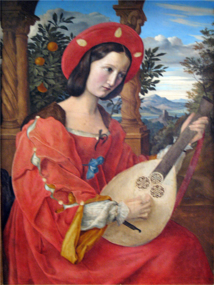 卡洛斯佛雷德(Julius Schnorr von Carolsfeld)作品-克拉拉·比安卡·冯·夸恩特·阿纳戈里亚Clara Bianca von Quandt anagoria 1820