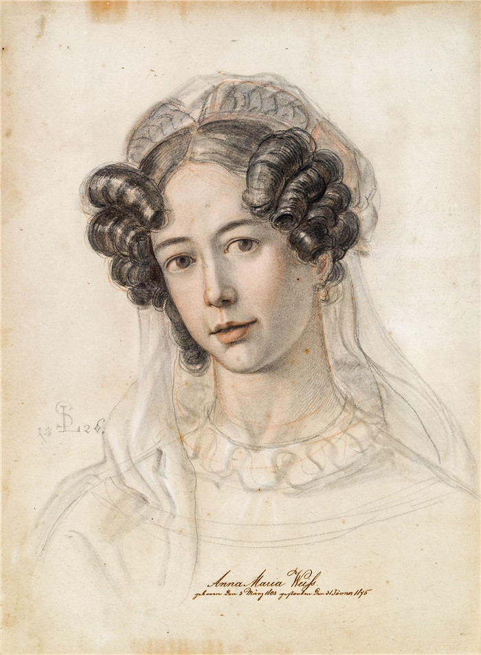 卡洛斯佛雷德(Julius Schnorr von Carolsfeld)作品-路德维希·费迪南德肖像安娜·玛丽亚·韦斯 (1826)