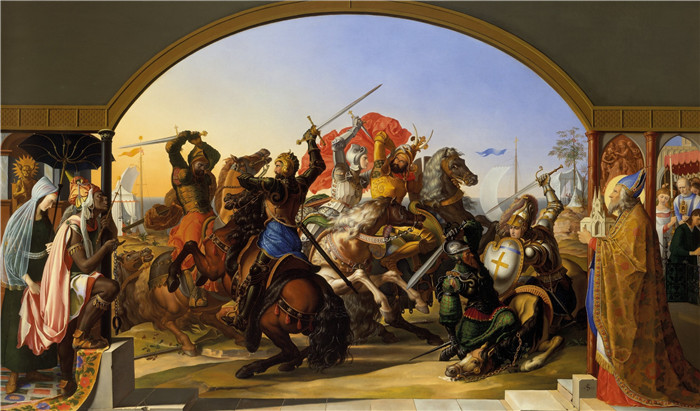 卡洛斯佛雷德(Julius Schnorr von Carolsfeld)作品-利帕杜萨岛上的六战der-sechskampf-auf-der-insel-lipadusa-130